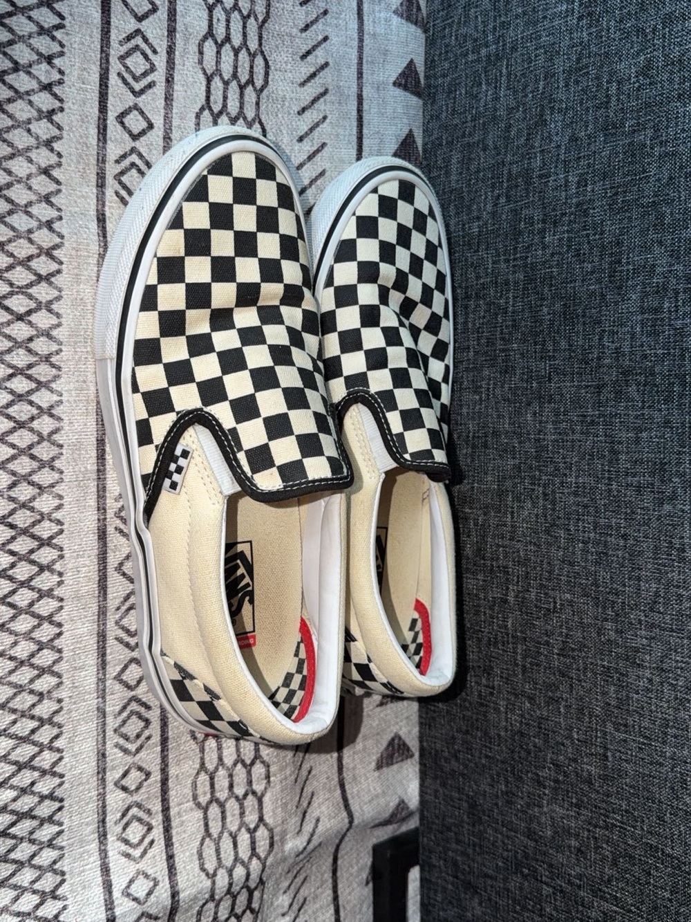Vans Slip-On Sneakers in Black and White Checkerboard